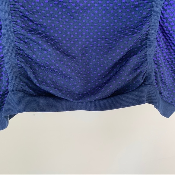 Athleta Speed Light Purple & Black Short Sleeve Top w/Ruching Size M - Picture 3 of 7